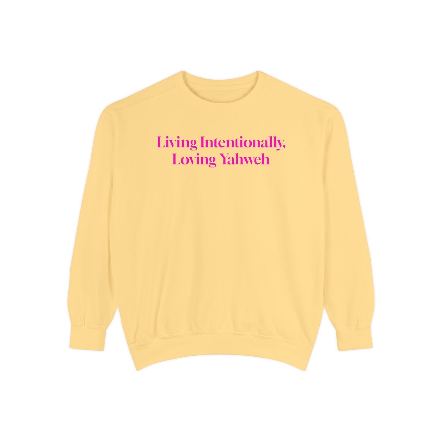 Crewneck Sweatshirt - Living Intentionally, Loving Yahweh