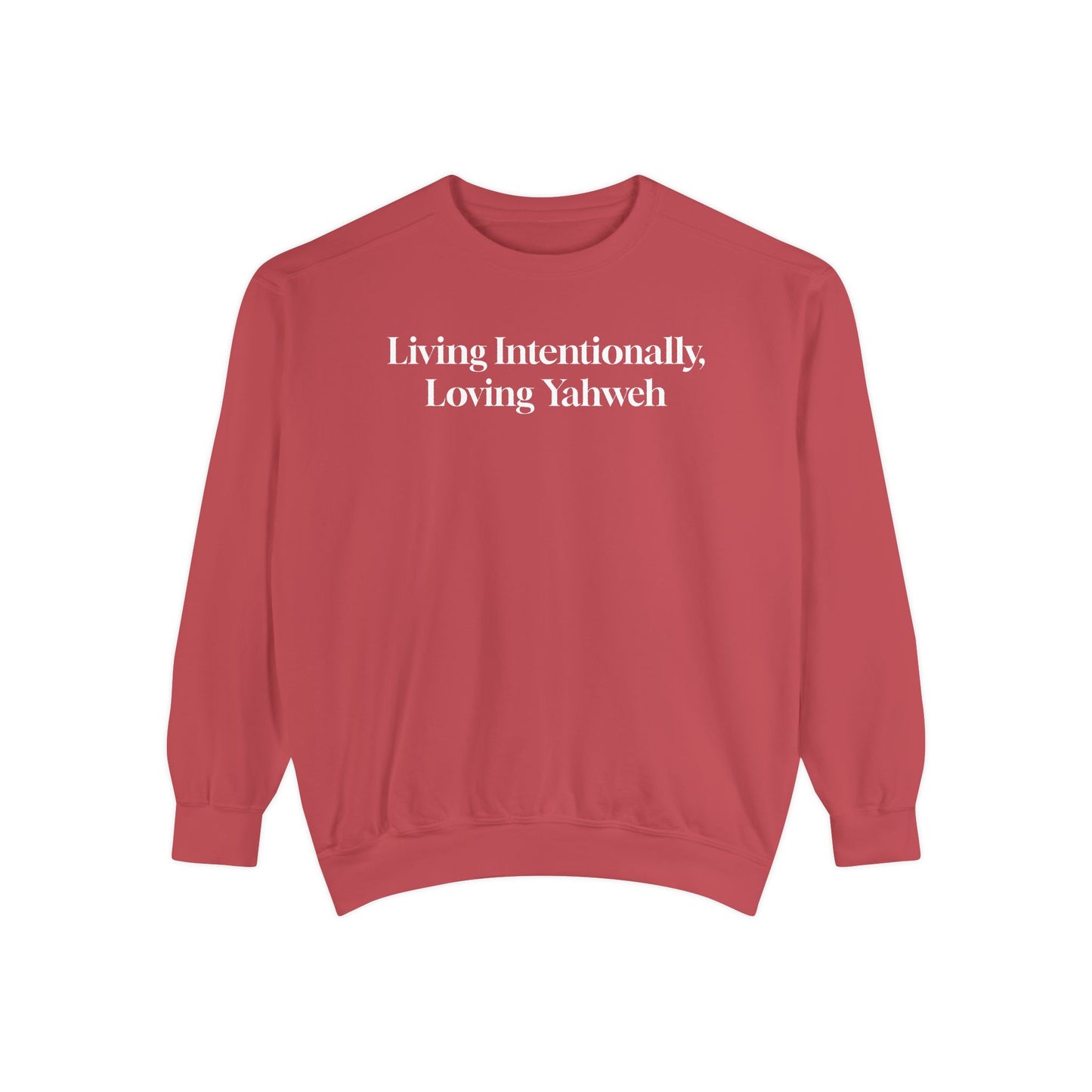 Crewneck Sweatshirt - Living Intentionally, Loving Yahweh